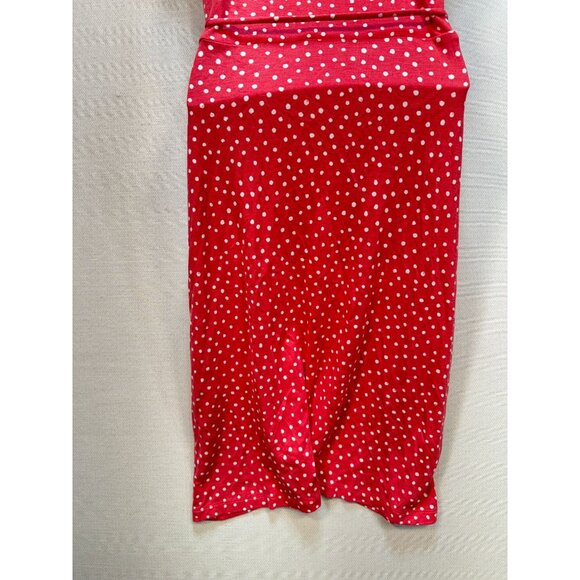 41 Hawthorn Annora Womens Faux Wrap Knit Dress Size MP Red Polka Dots Summer NWT - Picture 12 of 14